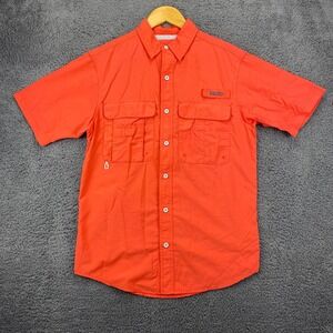 Worldwide‎ Sportsman Fishing Shirt Vented Short Sleeve Orange Size S
